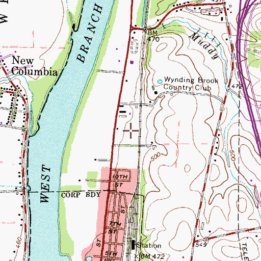 Topographic Map of Milton Fairgrounds, PA