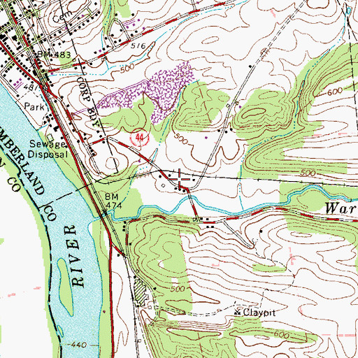 Topographic Map of Pioneer School (historical), PA
