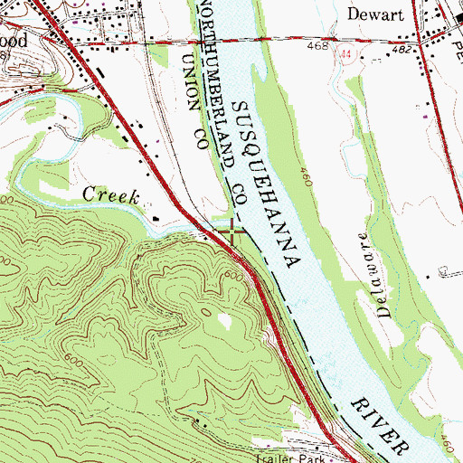 Topographic Map of White Deer Valley, PA