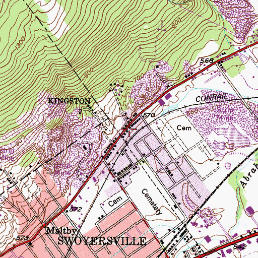 Topographic Map of Dickville, PA