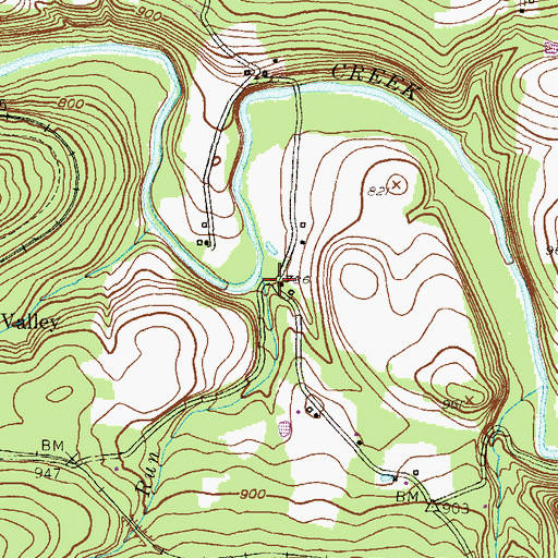 Topographic Map of Klingermans Run, PA