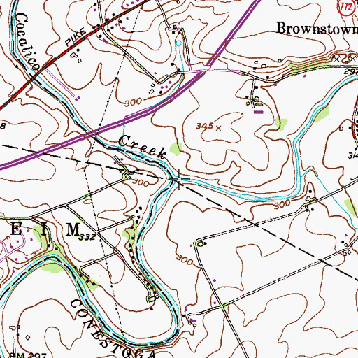 Topographic Map of Cocalico Creek, PA