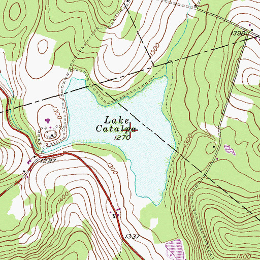 Topographic Map of Lake Catalpa, PA
