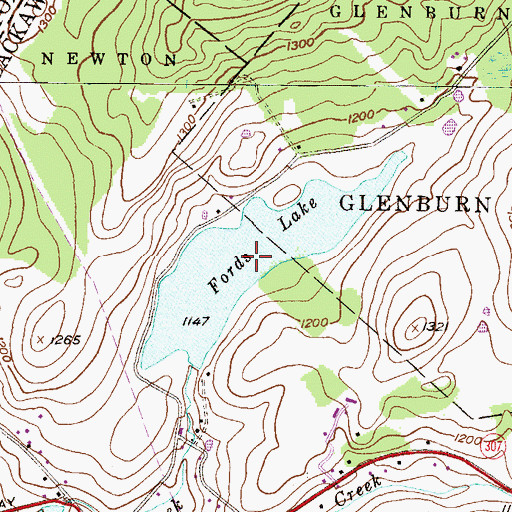 Topographic Map of Fords Lake, PA