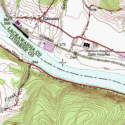 Topographic Map of Gardner Creek, PA