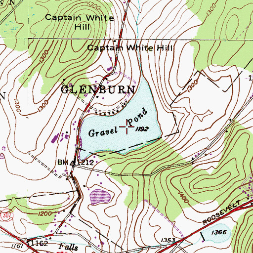 Topographic Map of Gravel Pond, PA