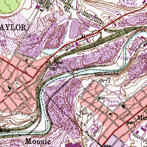 Topographic Map of Keyser Creek, PA