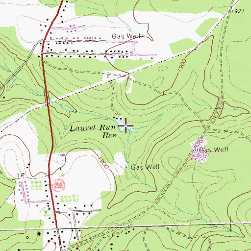 Topographic Map of Laurel Run Reservoir, PA