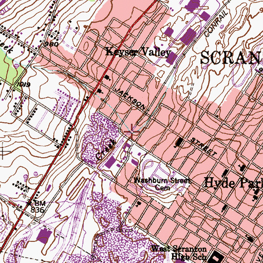 Topographic Map of Lindy Creek, PA
