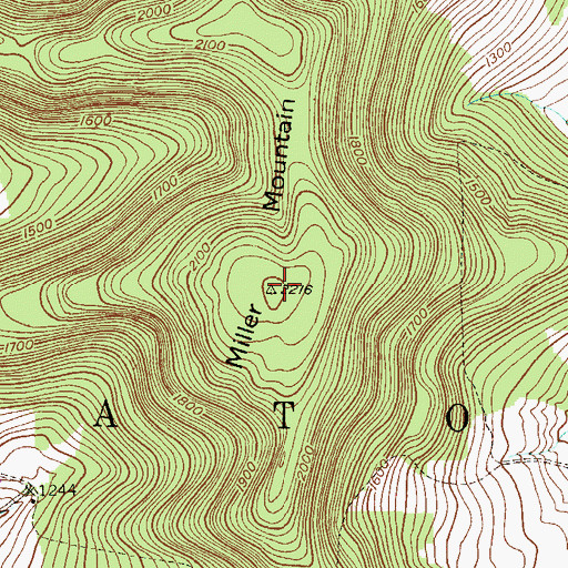 Topographic Map of Miller Mountain, PA