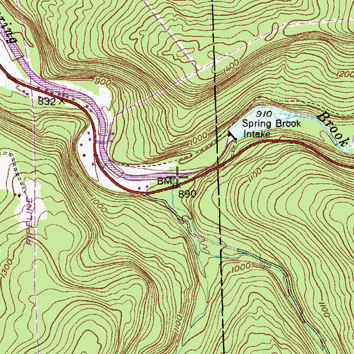 Topographic Map of Monument Creek, PA
