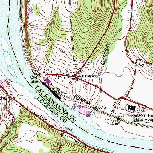 Topographic Map of Ransom, PA