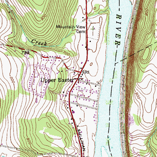 Topographic Map of Upper Exeter, PA