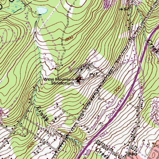 Topographic Map of West Mountain Sanatorium, PA