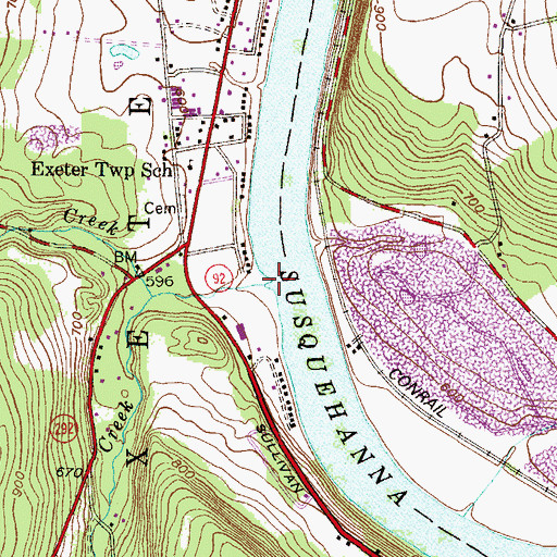 Topographic Map of Whitelock Creek, PA