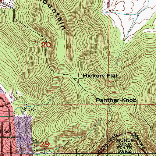 Topographic Map of Hickory Flat, AL