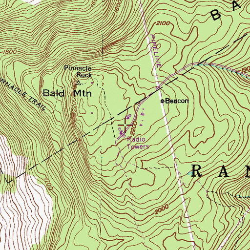 Topographic Map of WGBI-FM (Scranton), PA