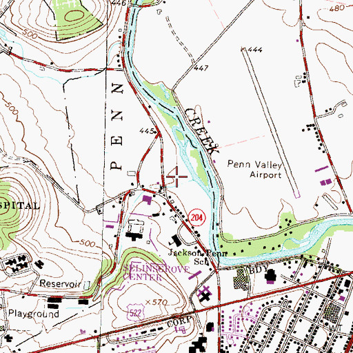 Topographic Map of WQBQ-AM (Selinsgrove), PA