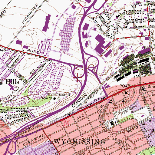 Topographic Map of Greenwood Mall, PA