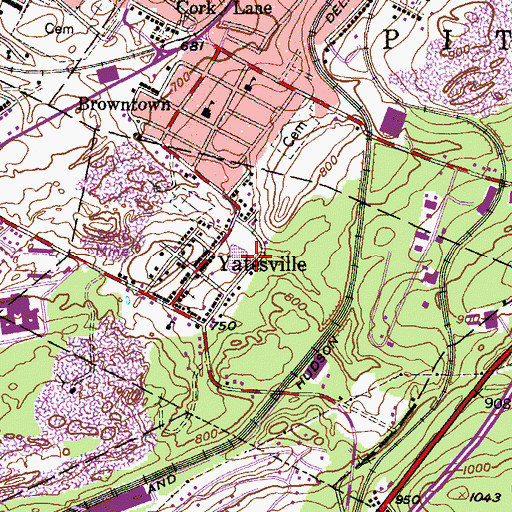 Topographic Map of Yatesville Pond (historical), PA