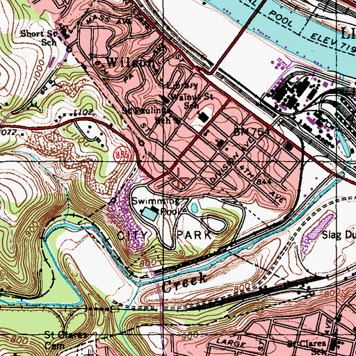 Topographic Map of Mendelssohn, PA