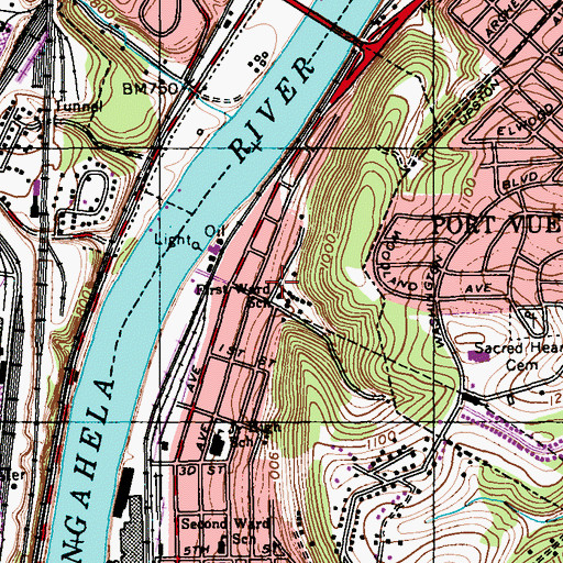 Topographic Map of Otto, PA