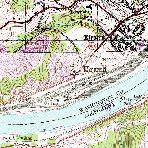 Topographic Map of Elben, PA
