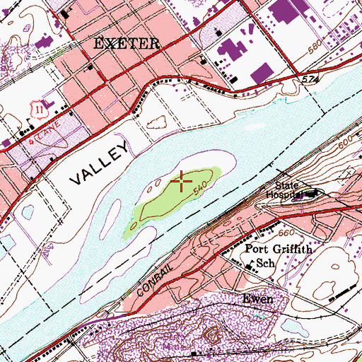 Topographic Map of Wintermoot Island, PA