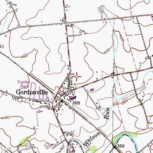 Topographic Map of Concord, PA