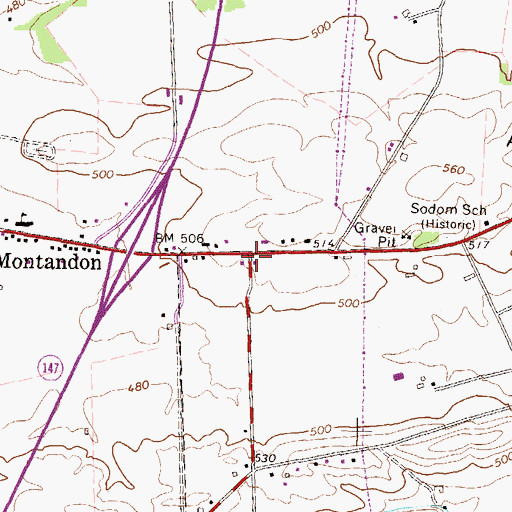 Topographic Map of Sodom, PA
