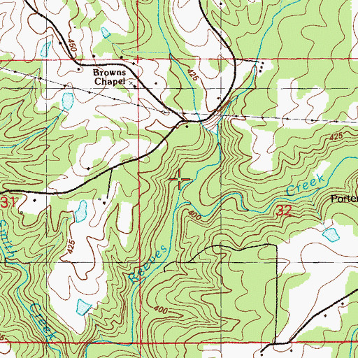 Topographic Map of Holder Branch, AL
