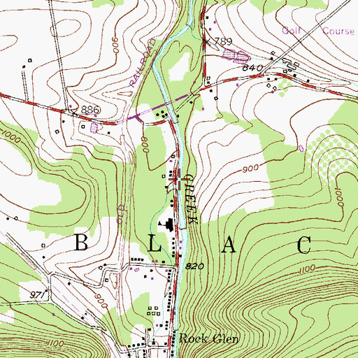 Topographic Map of Falls Run, PA