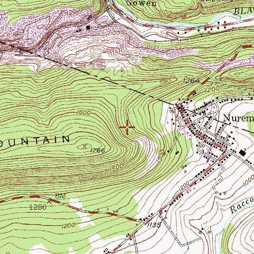 Topographic Map of Roberts Run, PA