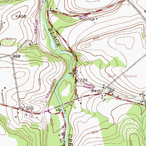 Topographic Map of Barnes Run, PA