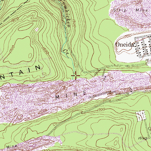 Topographic Map of Slauchs Run (historical), PA