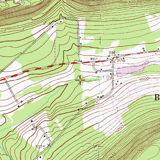 Topographic Map of Store Cabin Run, PA