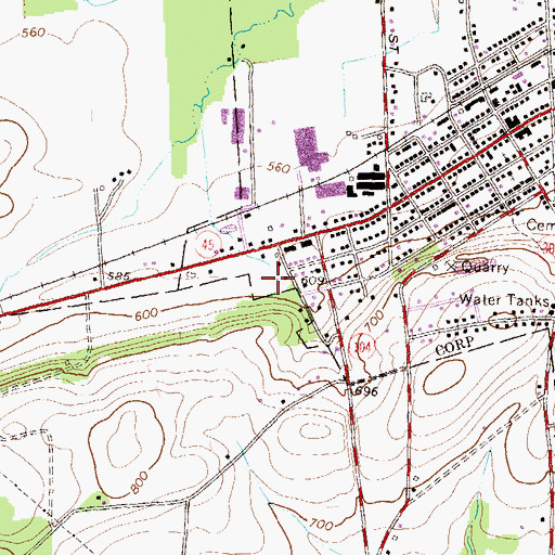 Topographic Map of Chambers Spring, PA