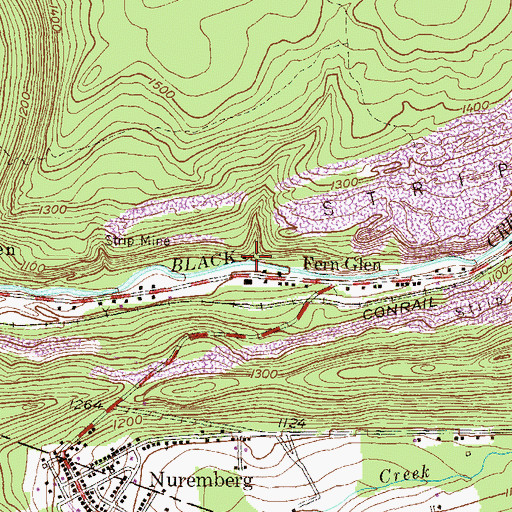 Topographic Map of Deep Hollow Run (historical), PA