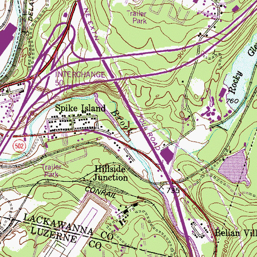 Topographic Map of Covey Swamp Creek, PA