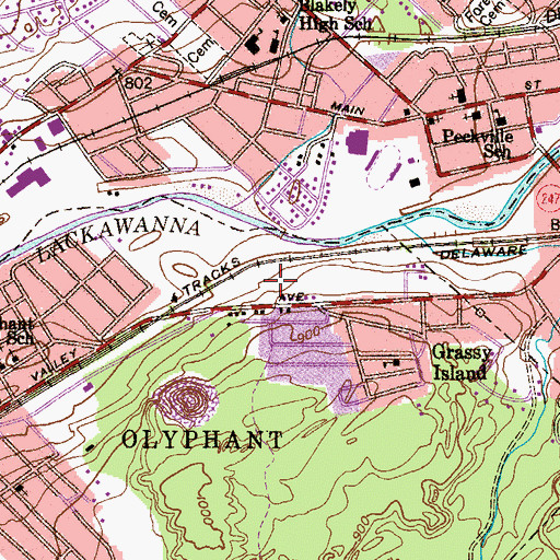 Topographic Map of Grassy Island Breaker, PA