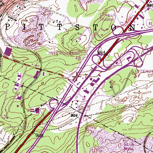 Topographic Map of Tompkins Creek (historical), PA