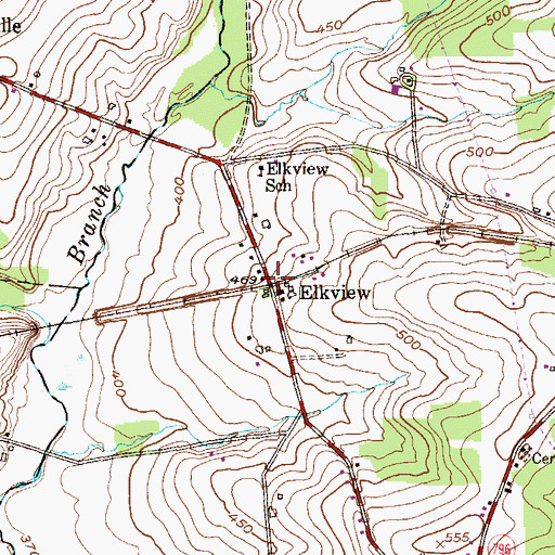 Topographic Map of Elkview, PA