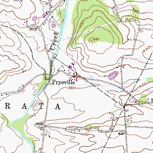 Topographic Map of Frysville, PA