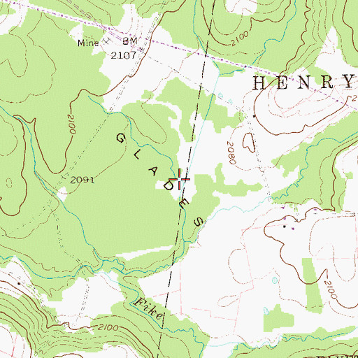 Topographic Map of Glades, PA
