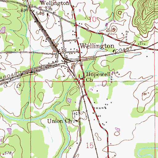 Topographic Map of Hopewell Church, AL