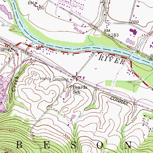 Topographic Map of Hohls Crossing, PA
