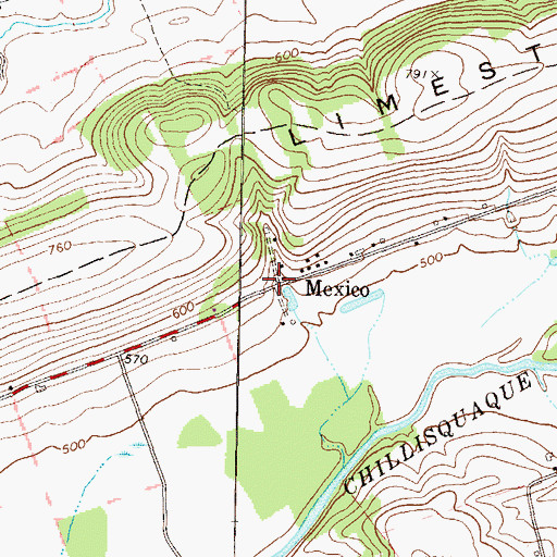 Topographic Map of Mexico, PA