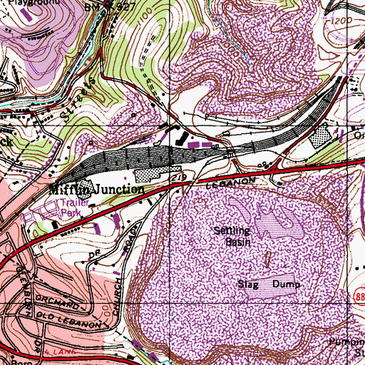 Topographic Map of Mifflin Junction, PA