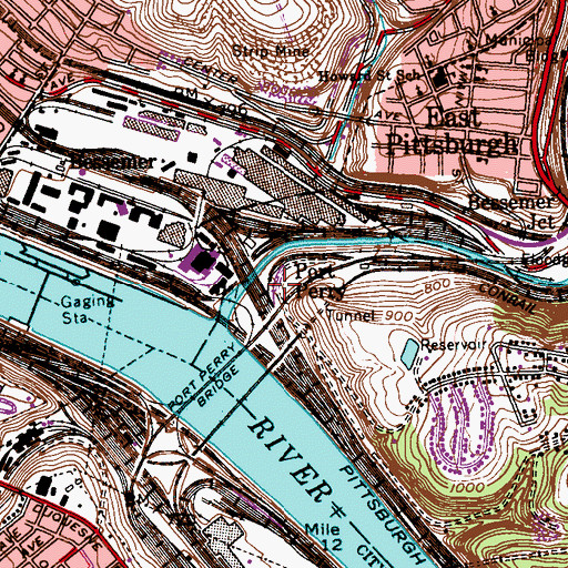 Topographic Map of Port Perry, PA