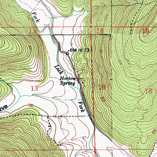 Topographic Map of Horton Spring, AL